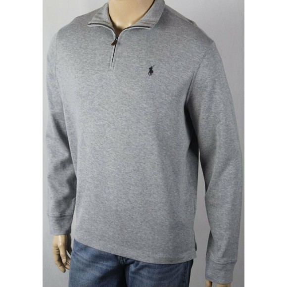 Polo Ralph Lauren 1/4 Zip Sweater Light Grey Pullovers Long Sleeves XXL TTG - Picture 3 of 11